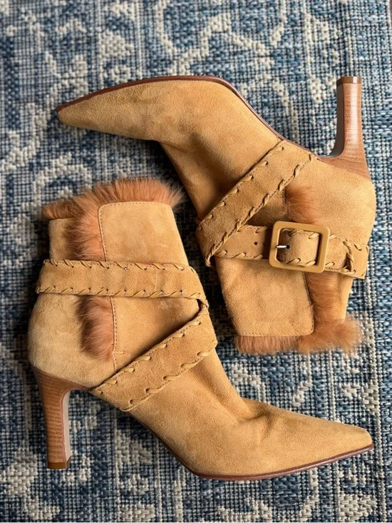 ANTONIO MELANI | Pine Suede | Ankle Boots with Fur Trim | 7.5 - Picture 5 of 11